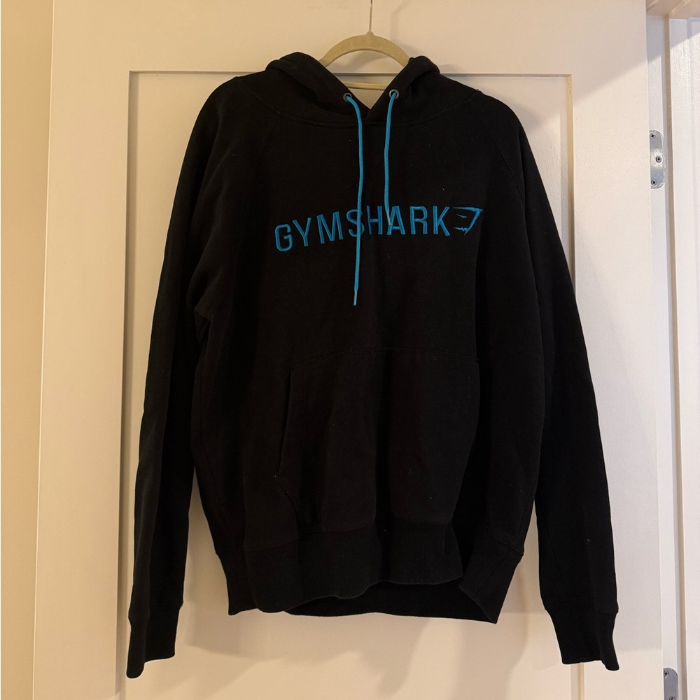 Gymshark Black Hoodie with Blue Accents